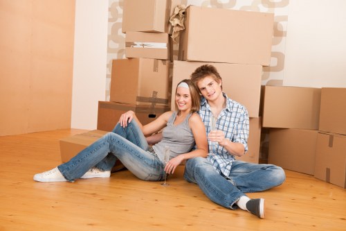 Staff investigating a damage complaint after a house move
