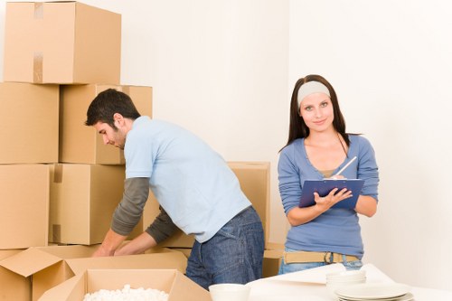 Office furniture and equipment prepared for a local move in Swiss Cottage